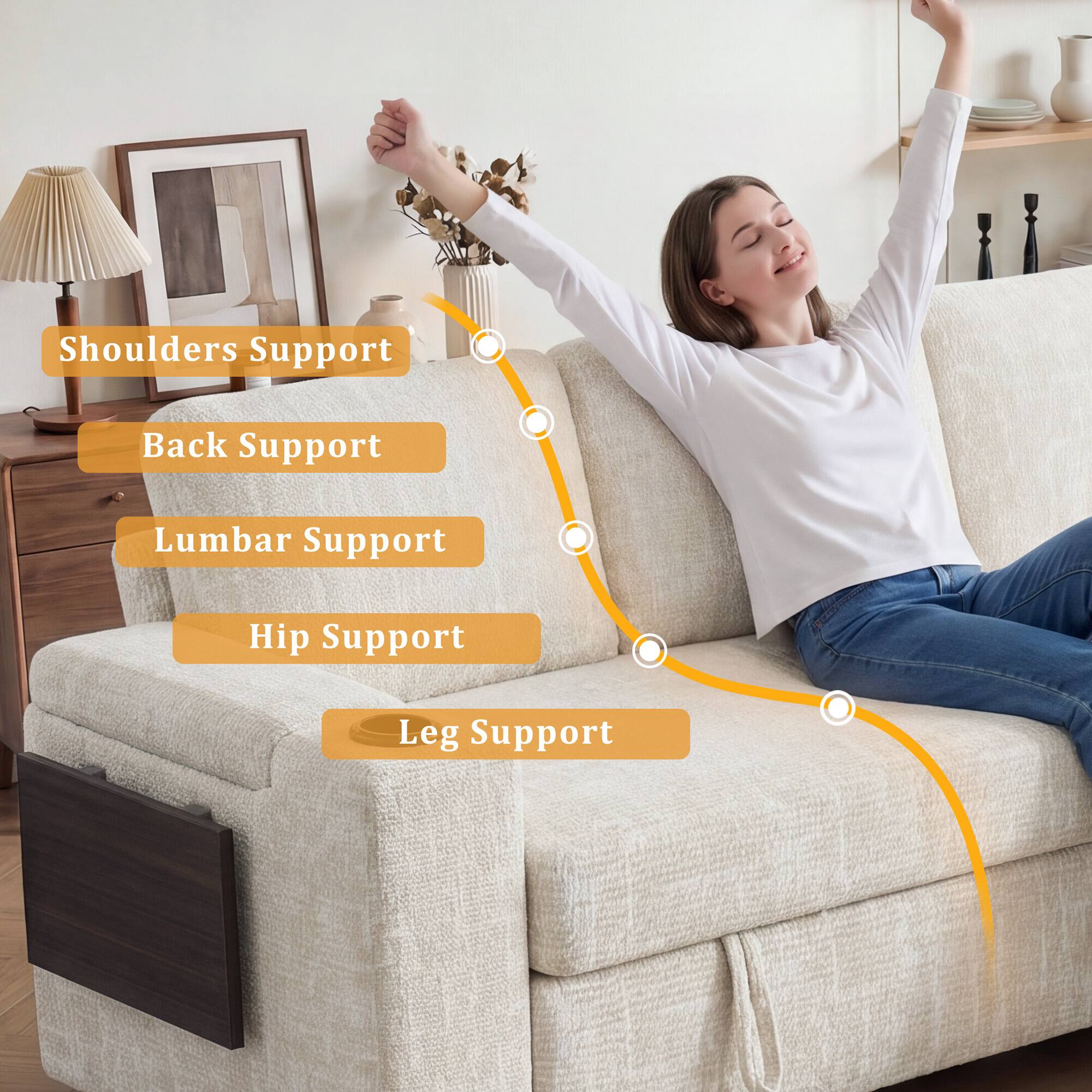 Shoulders Support  
Back Support  
Lumbar Support  
Hip Support  
Leg Support