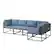 Angle. Walker Edison - Modern Rockland 5-Piece Patio Sectional - Blue.