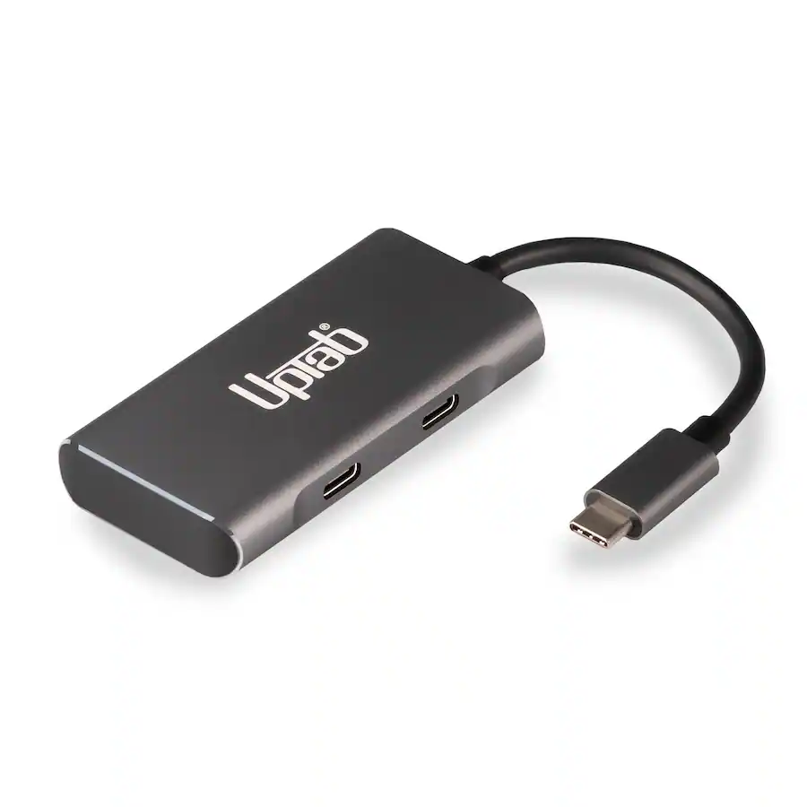 Usb Gray Computer UPTab 4 Port USB C Hub (10Gbps) with Dual USB C and Dual USB A Ports ...