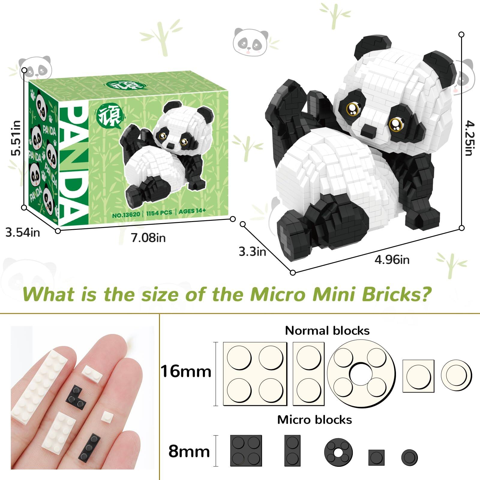 EZTW1 Mini Building Blocks Animals Sets For Goodie Bags 1154 Panda ...