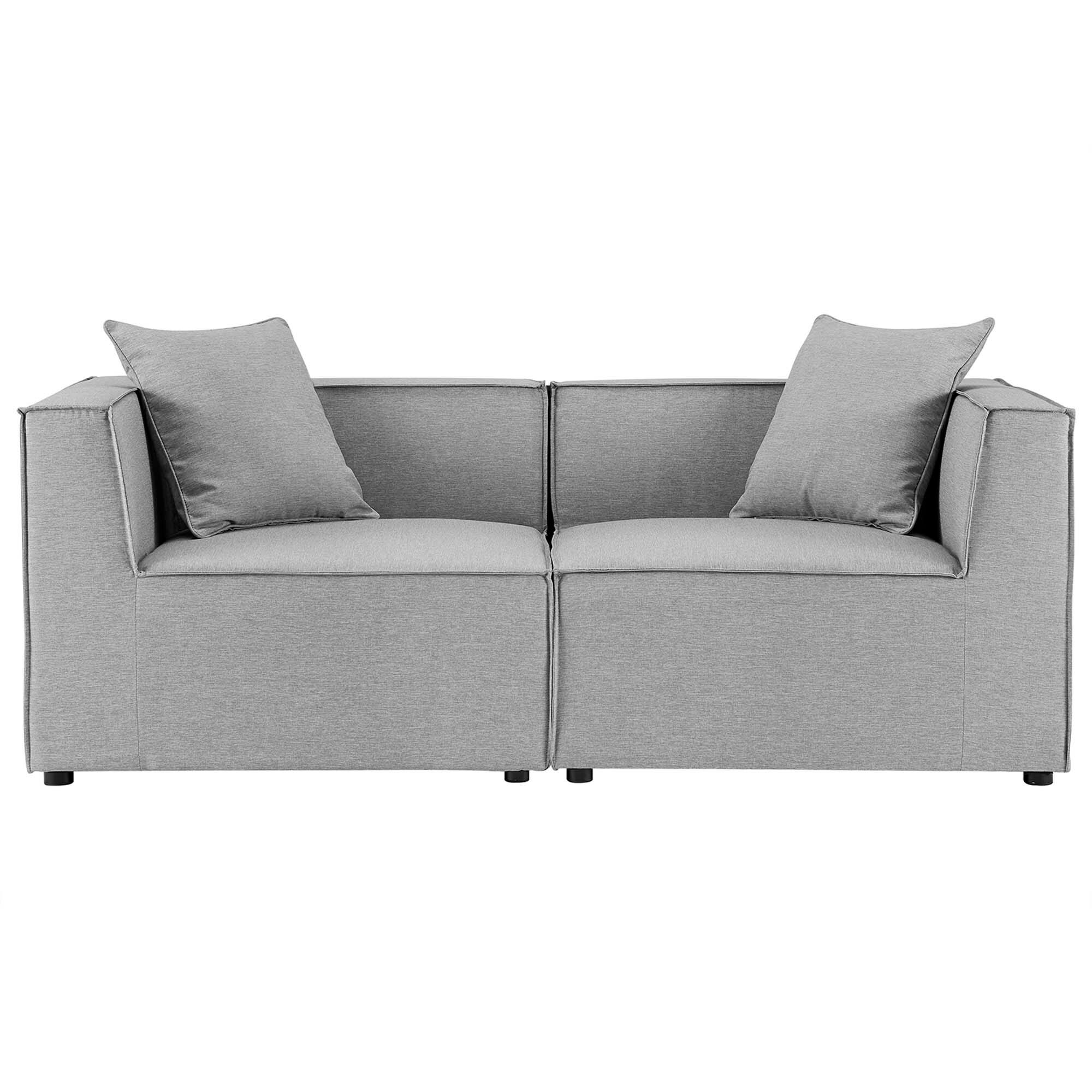 Angle. Modway - Saybrook 2-Piece Outdoor Patio Upholstered Sectional Sofa Loveseat by Modway - Gray.