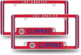 Rico Industries - Los Angeles Clippers LA Basketball (Set of 2) Chrome Metal License Plate Frames - Multi