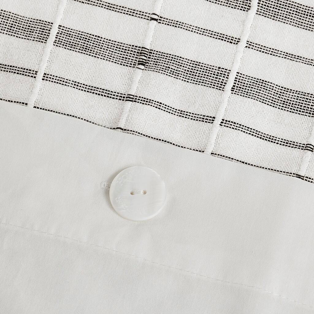 Alt View 5. Gracie Mills - Gracie Mills Ellison 5-Piece Stripe Cotton Jacquard Duvet Set - White/Grey.