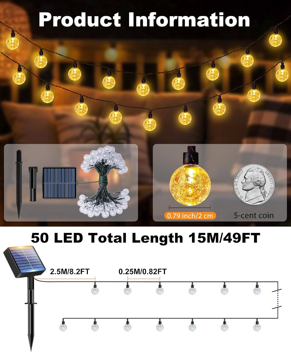 Product Information

WE TRUST GOD IN LIBERTY 2004

0.79 inch/2 cm

5-cent coin

50 LED Total Length 15M/49FT

2.5M/8.2FT

0.25M/0.82FT