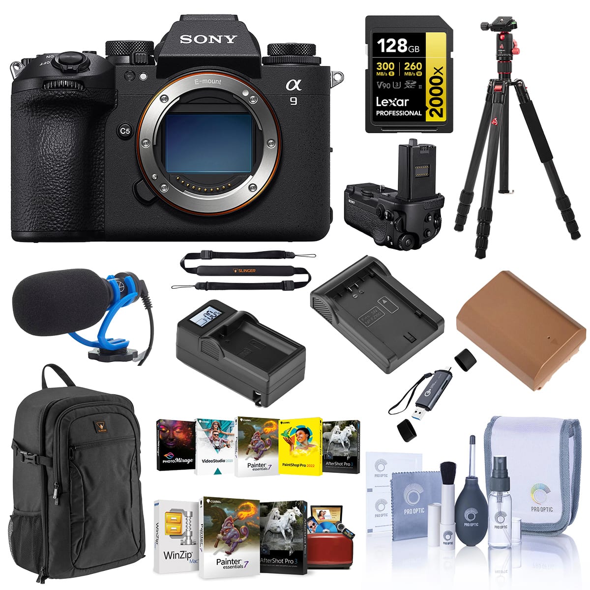 Bundle - Sony - Alpha a9 III Mirrorless Camera, with Tripod, Microphone, Software Kit, 128GB Memory Card, 2x Battery and price history on PriceWatchPro