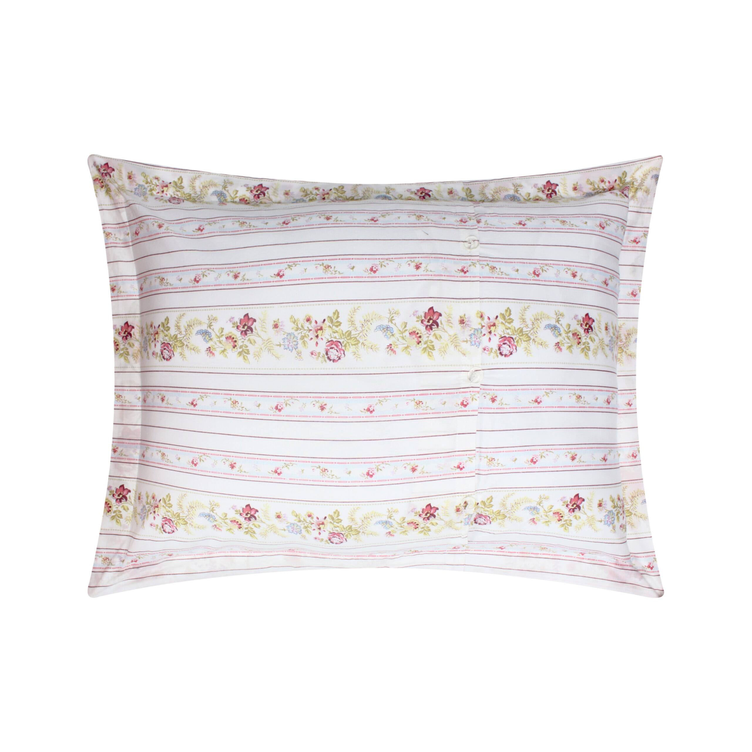 Left. BreeBe - Antique Rose Duvet Sham King - Ivory.