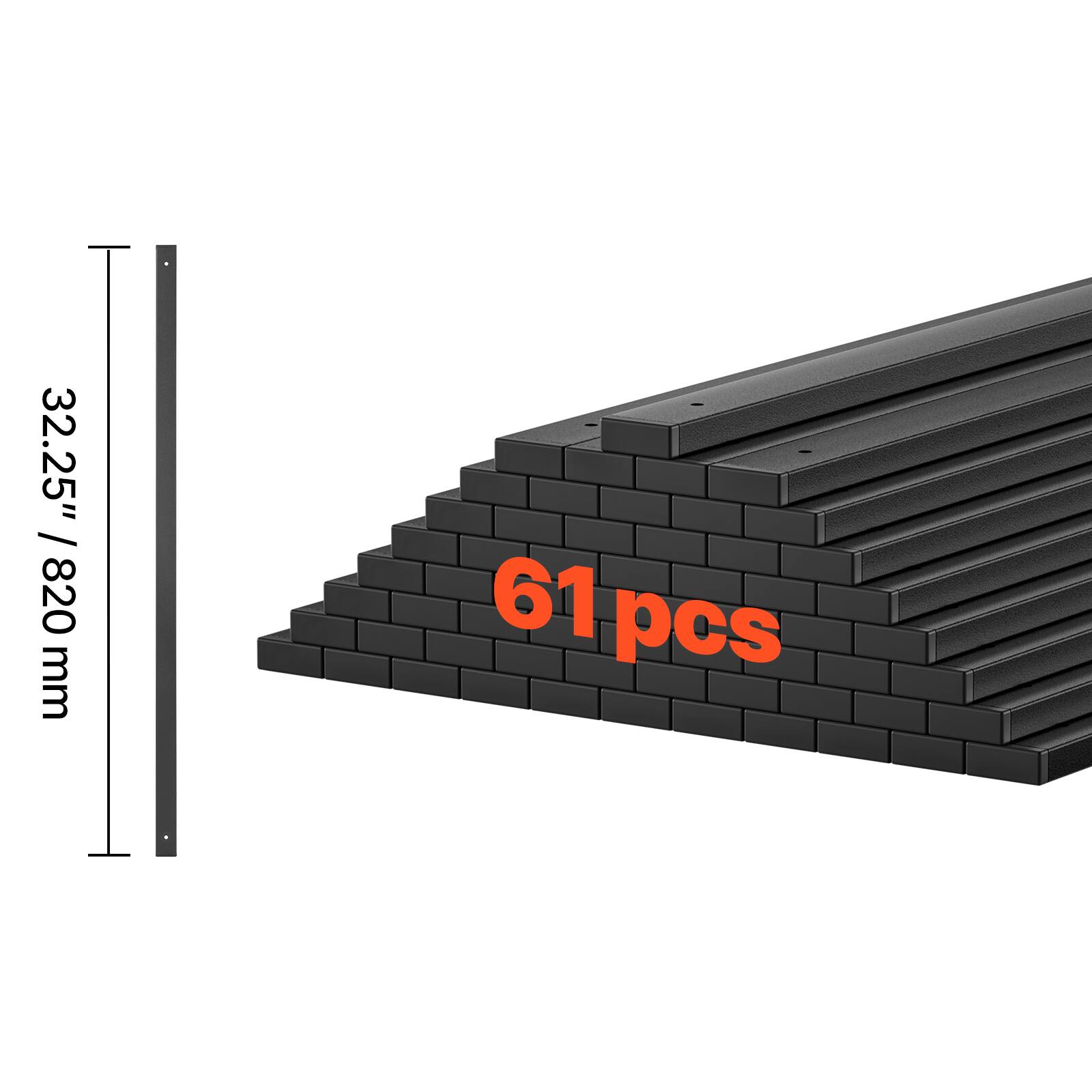 32.25" / 820 mm  
61 pcs