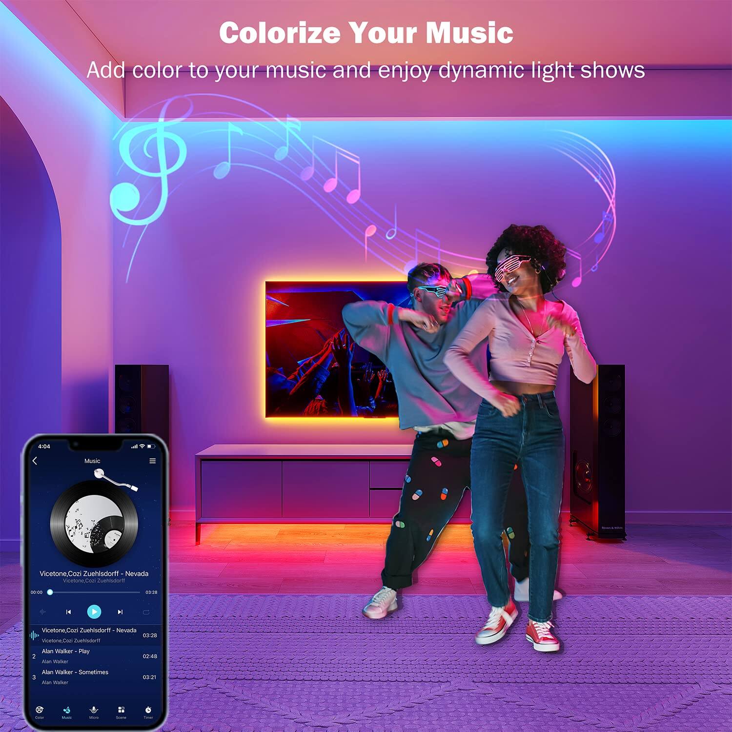 Colorize Your Music

Add color to your music and enjoy dynamic light shows

Vicetone con Zuehsdorf - Nevada

Alan Walker - Play

Alan Walker - Sometimes