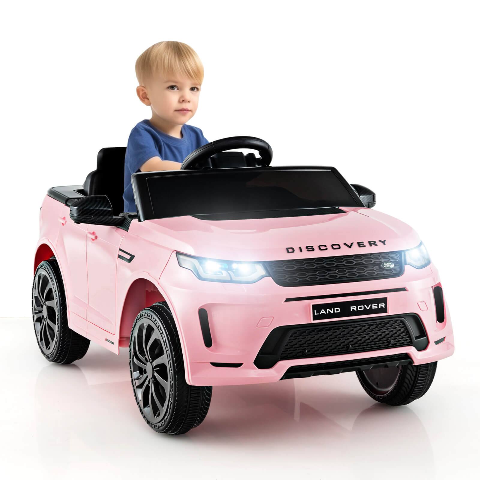 Costway - 12V Kids Ride On Car Licensed Land Rover Electric Vehicle w/ Remote Control - Pink