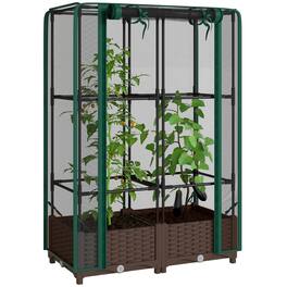Outsunny - Garden Bed with Trellis, 46.5" Tomato Cage with Crop Cage