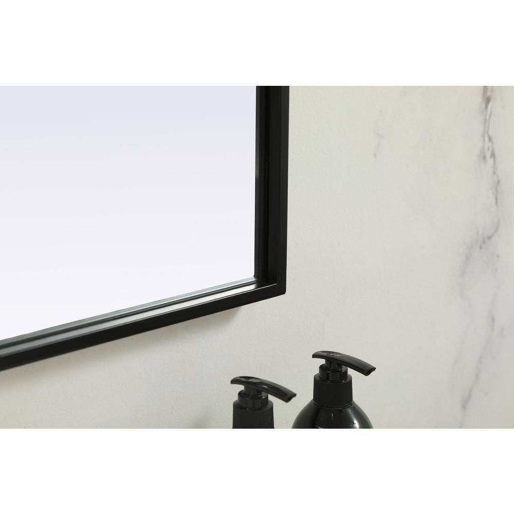 Back. Elegant Decor - Metal Frame Arch Mirror 40x34 Inch in Black - Black.