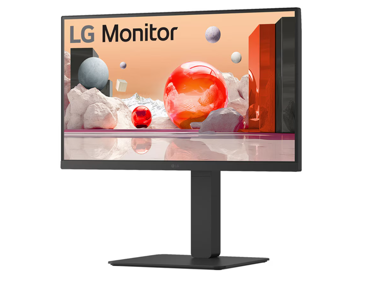 Alt View 3. LG - LG 24'' IPS FHD 100Hz Monitor with Webcam/Mic, & UBC Type-C, 24BA850-B - Black.