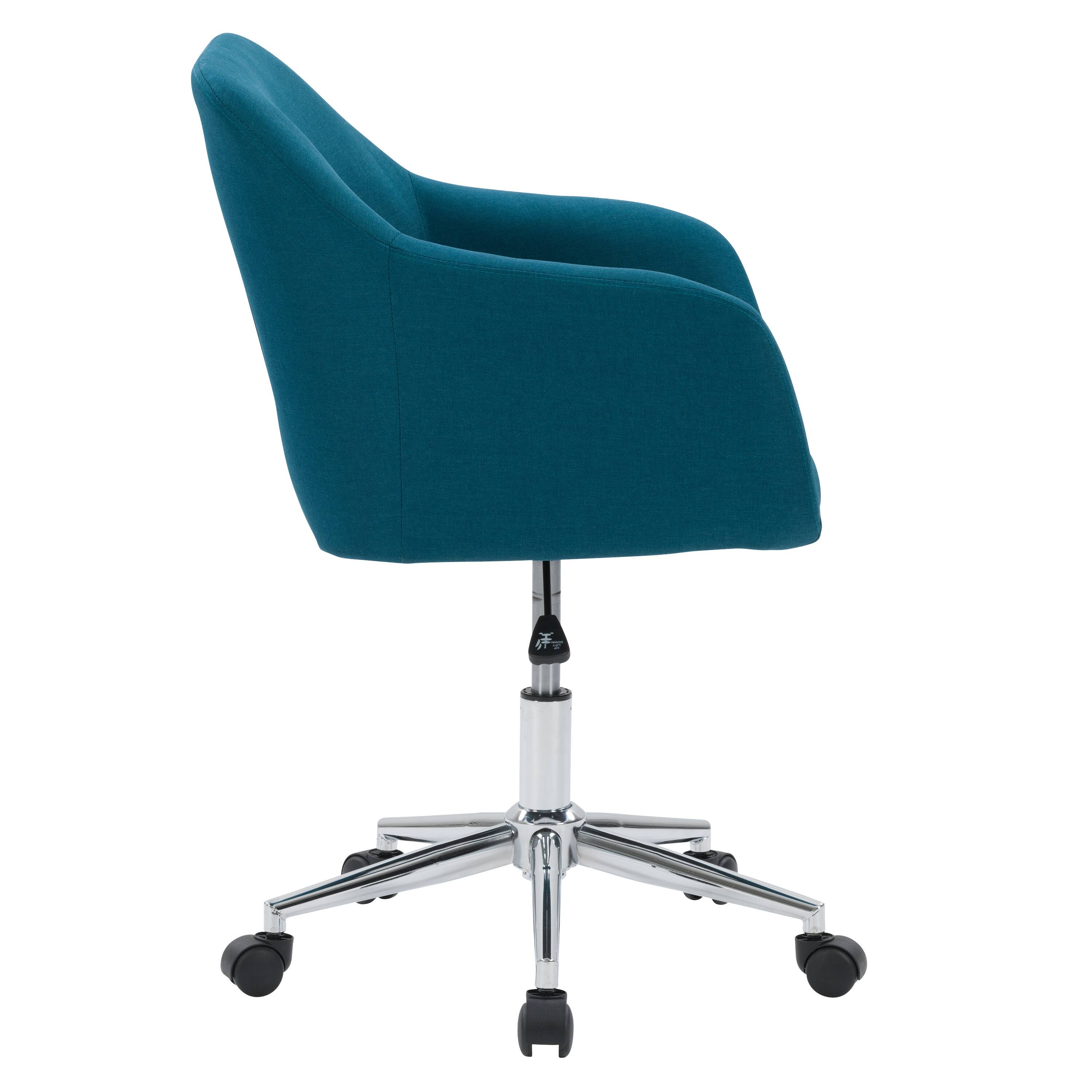 Alt View 11. CorLiving - Marlowe Upholstered Chrome Base Task Chair - Dark Blue.