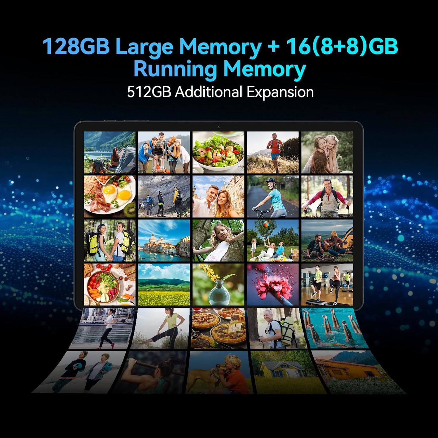128GB Large Memory + 16(8+8)GB Running Memory  
512GB Additional Expansion