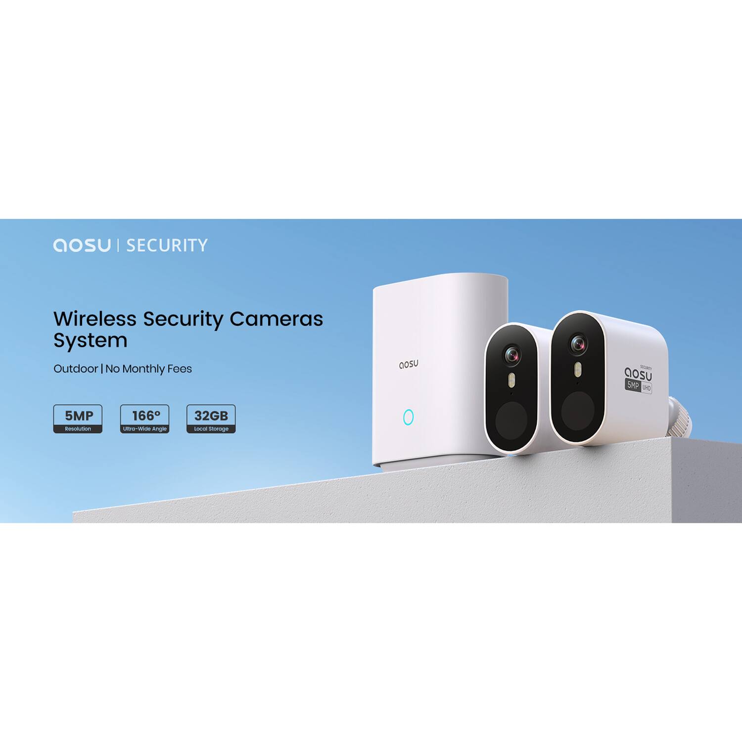 osu SECURITY Wireless Security Cameras System Outdoor | No Monthly Fees  
OSU SMP IC 5MP  
166° Ultra-Wide Angle  
32GB Local Storage