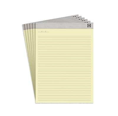 Front. TRU RED - Notepads, 8.5" x 11.75", Narrow Ruled, 50 Sheets/Pad, 6 Pads/Pack  - Canary.