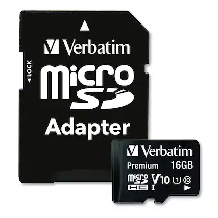 Verbatim Micro SD Adapter
Verbatim Premium 16GB Micro SD V10