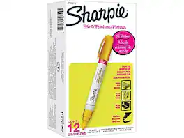 Sharpie - Oil-Based Paint Marker, Medium Tip, Dozen (2107619) - Yellow