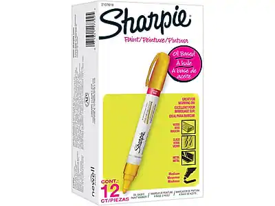 2107619 Sharpie Paint/Peinture/Pintura
Oil Based
A base de aceite
A base de aceite
CONT.: 12 CT/PIEZAS
Great for
Excellent pour
Excelente para
metal, glass, wood, plastic, ceramic, porcelain, and more
métal, verre, bois, plastique, céramique, porcelaine, etc.
Medium
Médium
Mediano
Made in USA
Fabriqué aux États-Unis
Hecho en EE.UU.