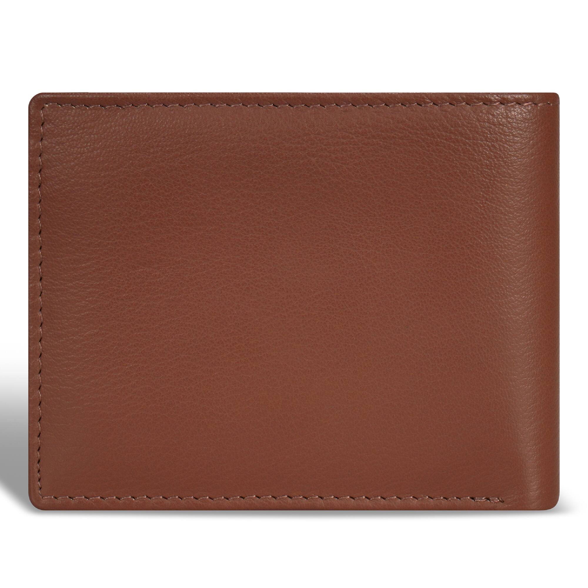 Left. Champs - Onyx Collection Leather Zip Bi-Fold Wallet - Brown.