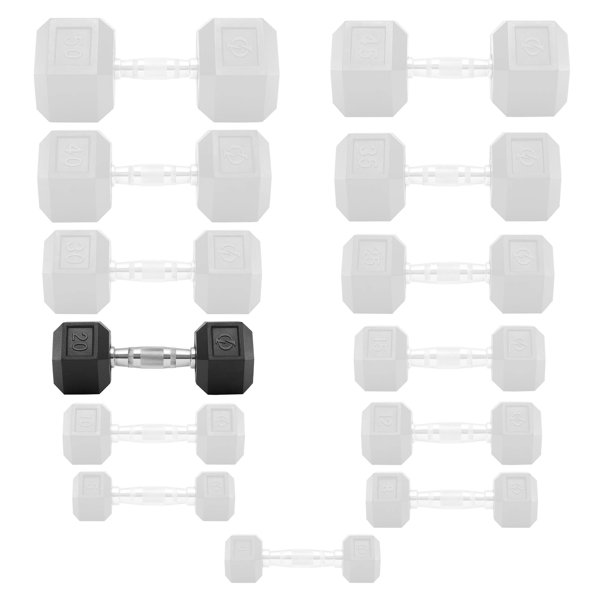 Alt View 3. Philosophy Gym - Pair of Rubber Coated Hex Dumbbell - Cast Iron Hand Weight Set - Black.