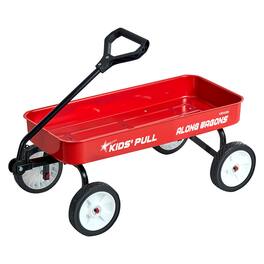 VEVOR - Pull-Along Wagon for Kids, 39 inch Toddler Wagons, Supports up to 176 lbs, All-Terrain Wagons with Handle - Red