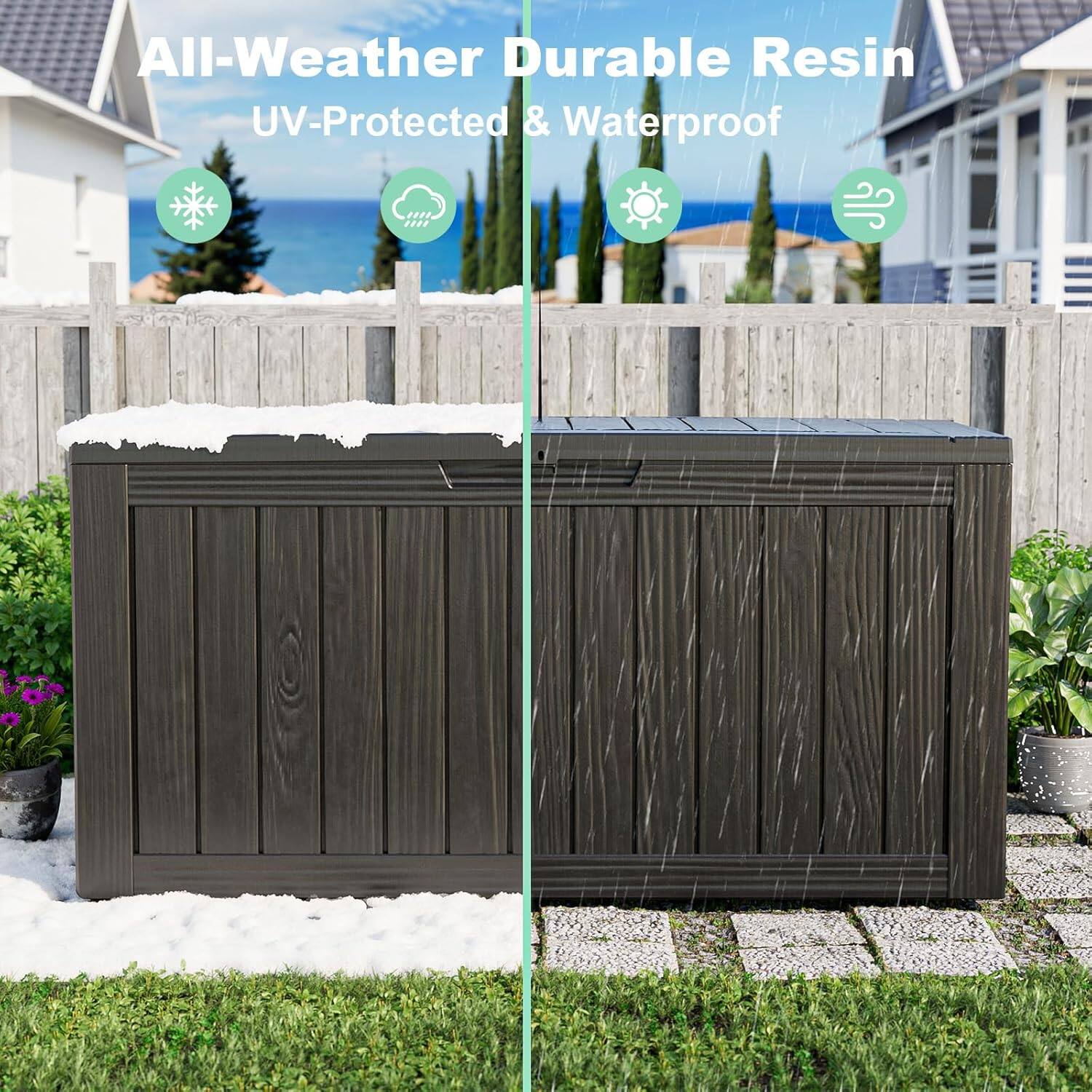 All-Weather Durable Resin  
UV-Protected & Waterproof