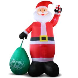 Winado - 14FT Christmas Inflatable Santa Claus with Gift Bag, Built-in LED Lights Blow Up for Outdoor Holiday Party Decoration - Red