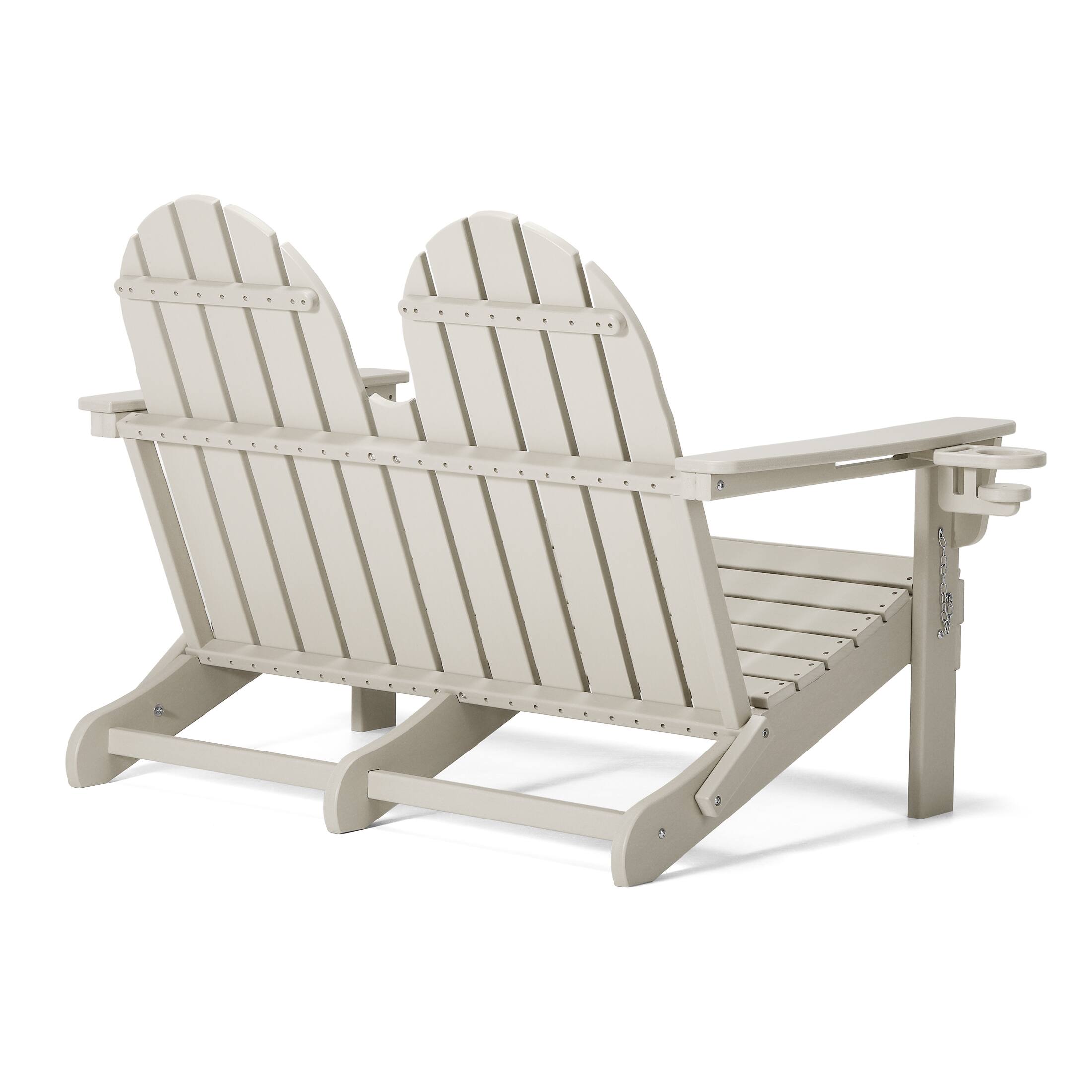 Back. WestinTrends - WestinTrends St. Augustine Outdoor Patio 49" HDPE Folding Adirondack Garden Bench - Sand.