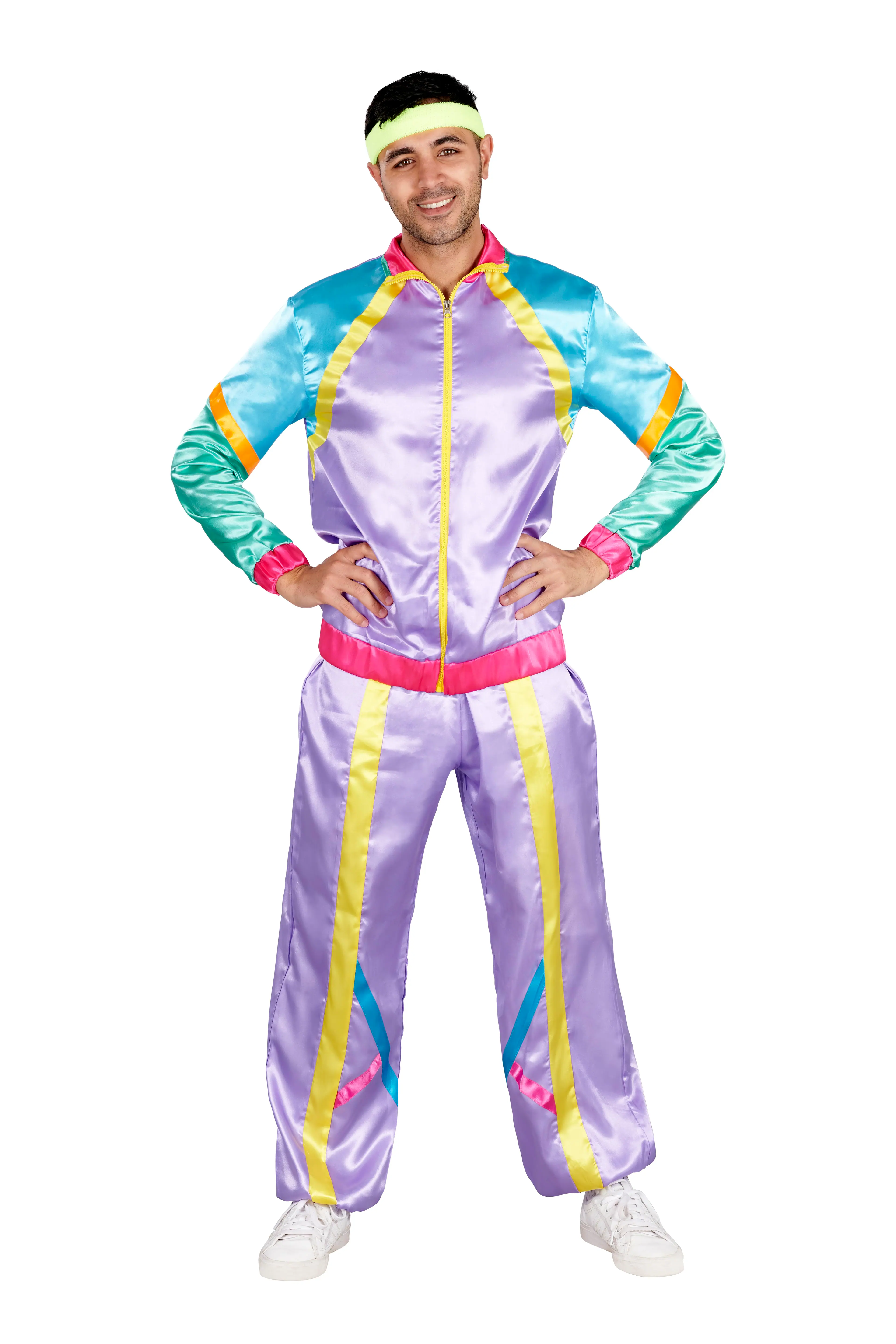 Alt View 1. Busy Bee - 80s Tracksuit Adult Costume | Standard - Purple.
