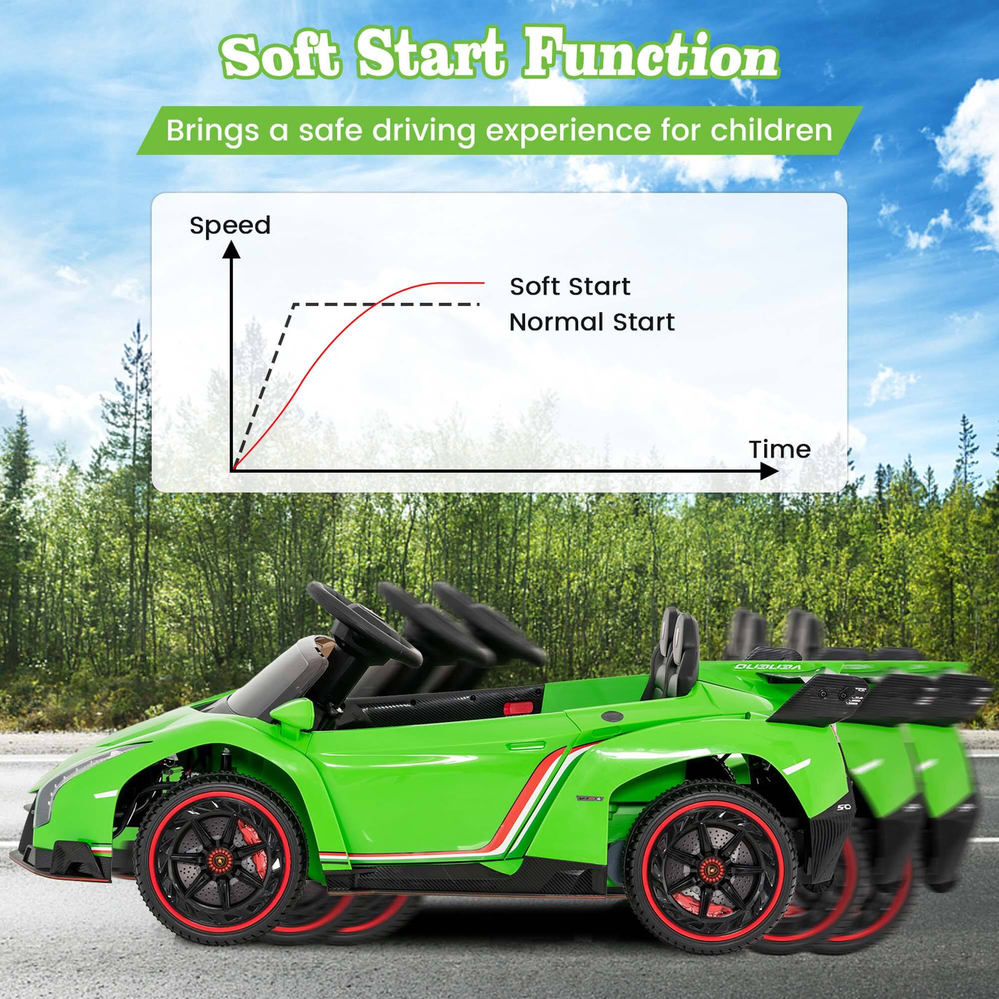 Soft Start Function  
Brings a safe driving experience for children  

Speed  
Soft Start  
Normal Start  
Time