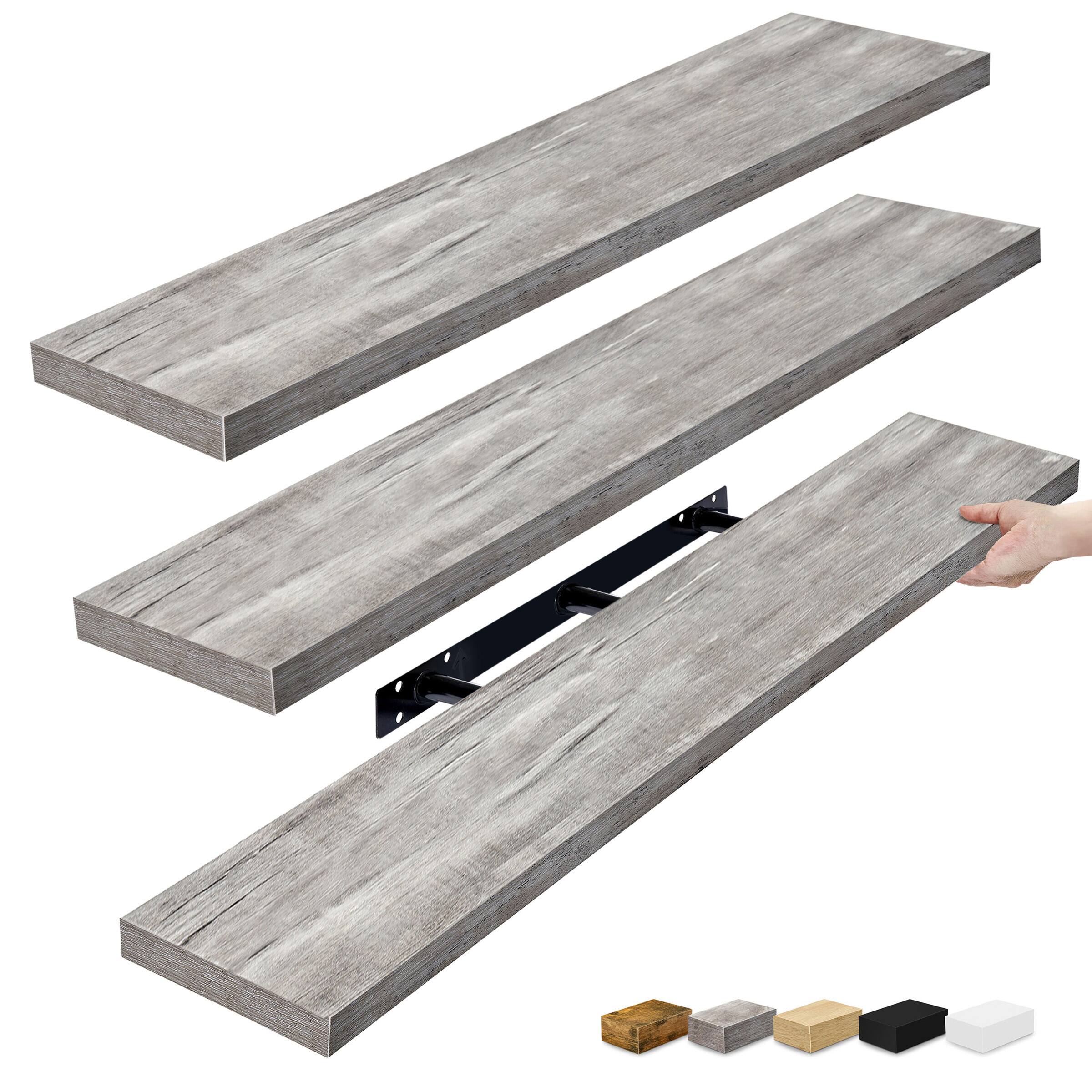 Front. Sorbus - Sorbus 3 Pack 47 x 9.25 Inch Wall Mounted Floating Shelves - Stylish and Functional Storage - Grey.