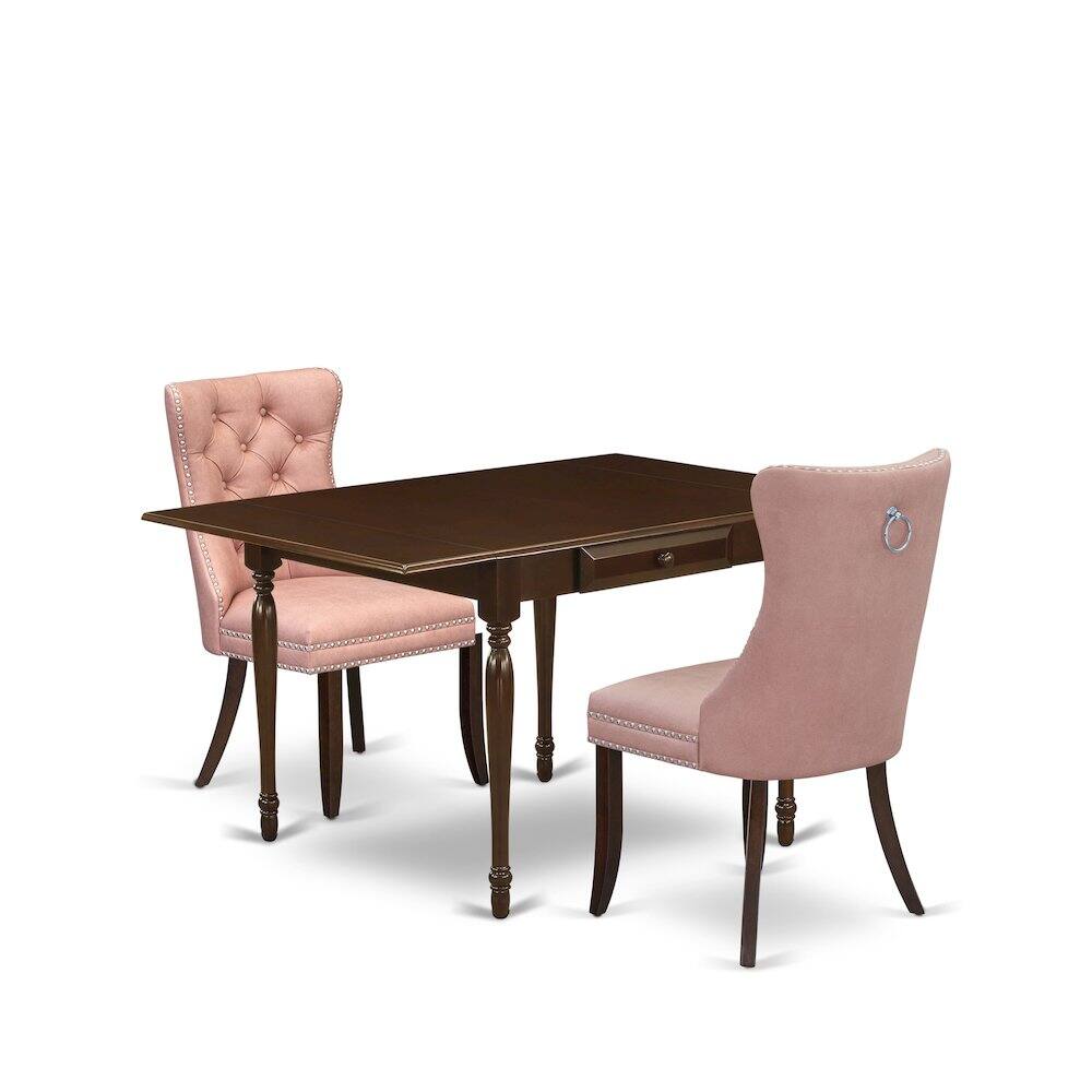Front. East West Furniture - 3 Piece Dining Table Set - Red.