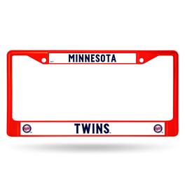 Rico Industries - Minnesota Twins MLB Licensed Red Painted Chrome Metal License Plate Frame - Multi