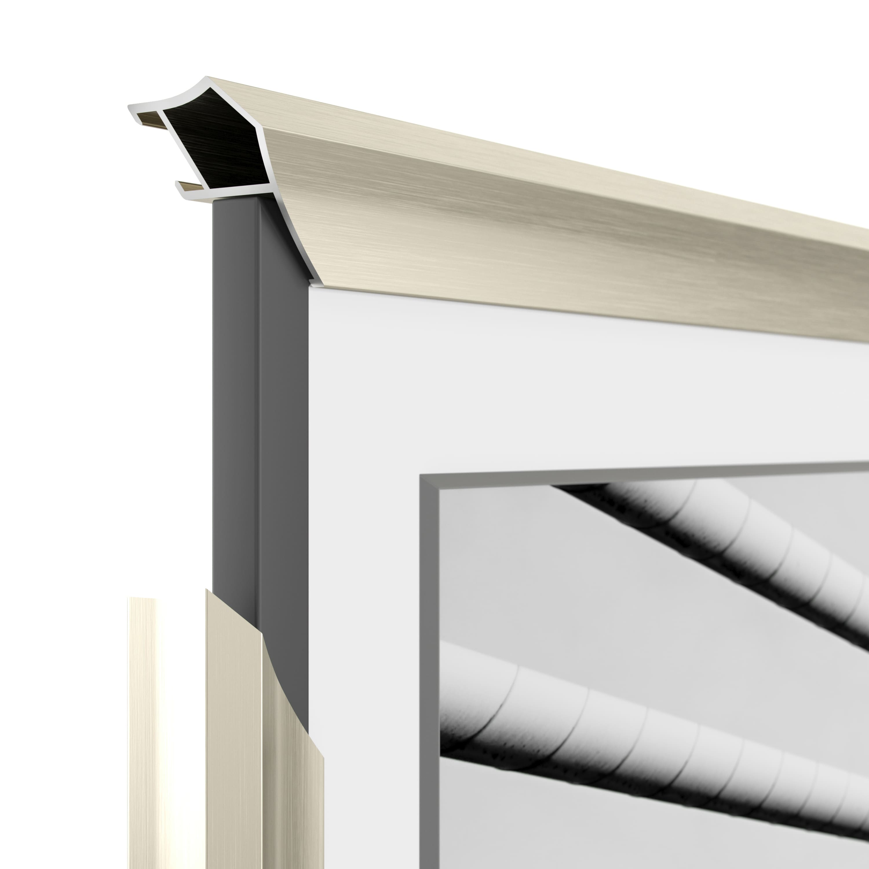 Alt View 16. Deco TV Frames - Alloy Prismatic Bezel for Samsung The Frame TV - 43" - German Silver.