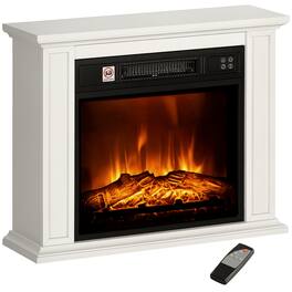 Homcom - 26" Electric Fireplace with Mantel Surround, 1400W Replaceable Fireplace Insert Heater with Realistic Log