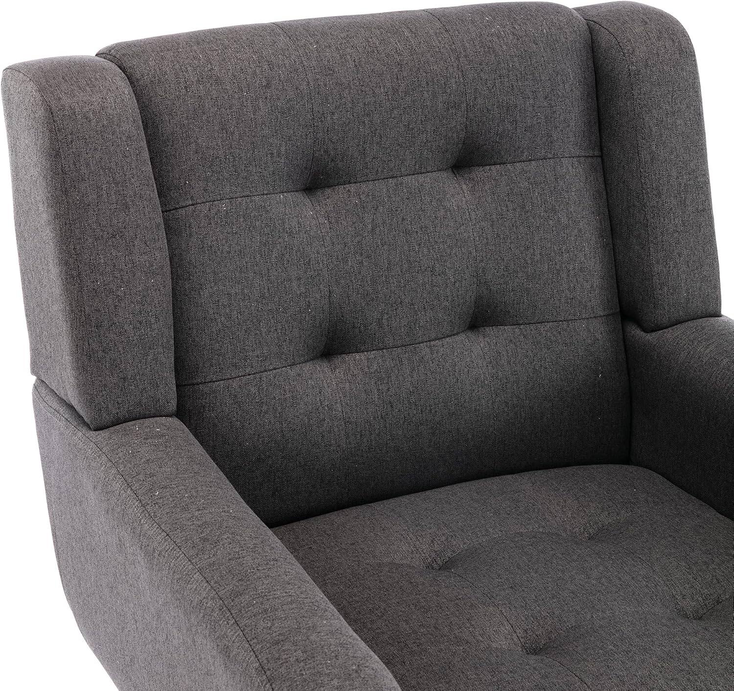 Alt View 6. Trinkets Crazed - Midcentury Modern Accent Chair with Arms, Upholstered Fabric Reading Side Chair - dark gray.