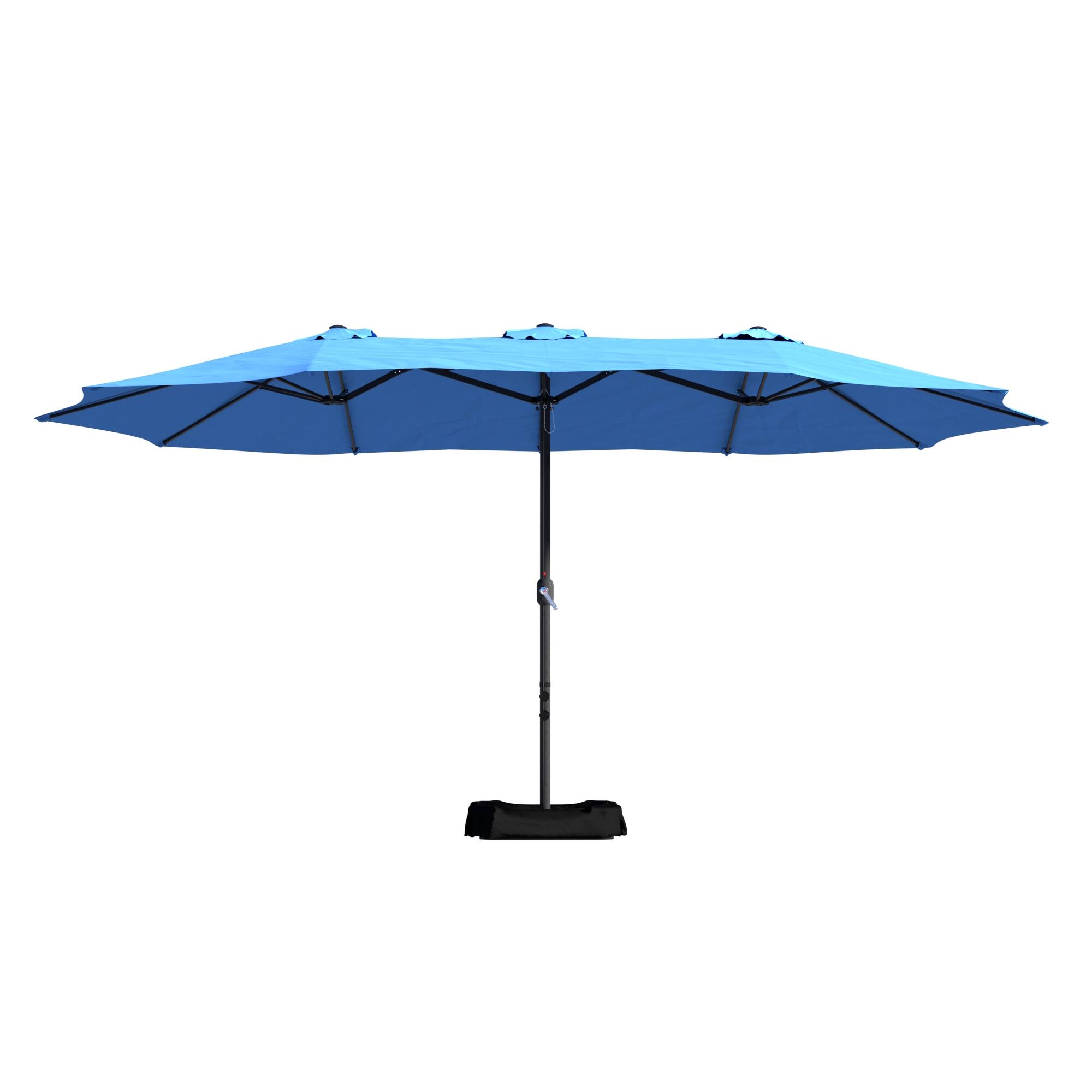 Alt View 3. Mondawe - 15ft Patio Maket Umbrella Double-Sided Umbrella with base - Turquoise.