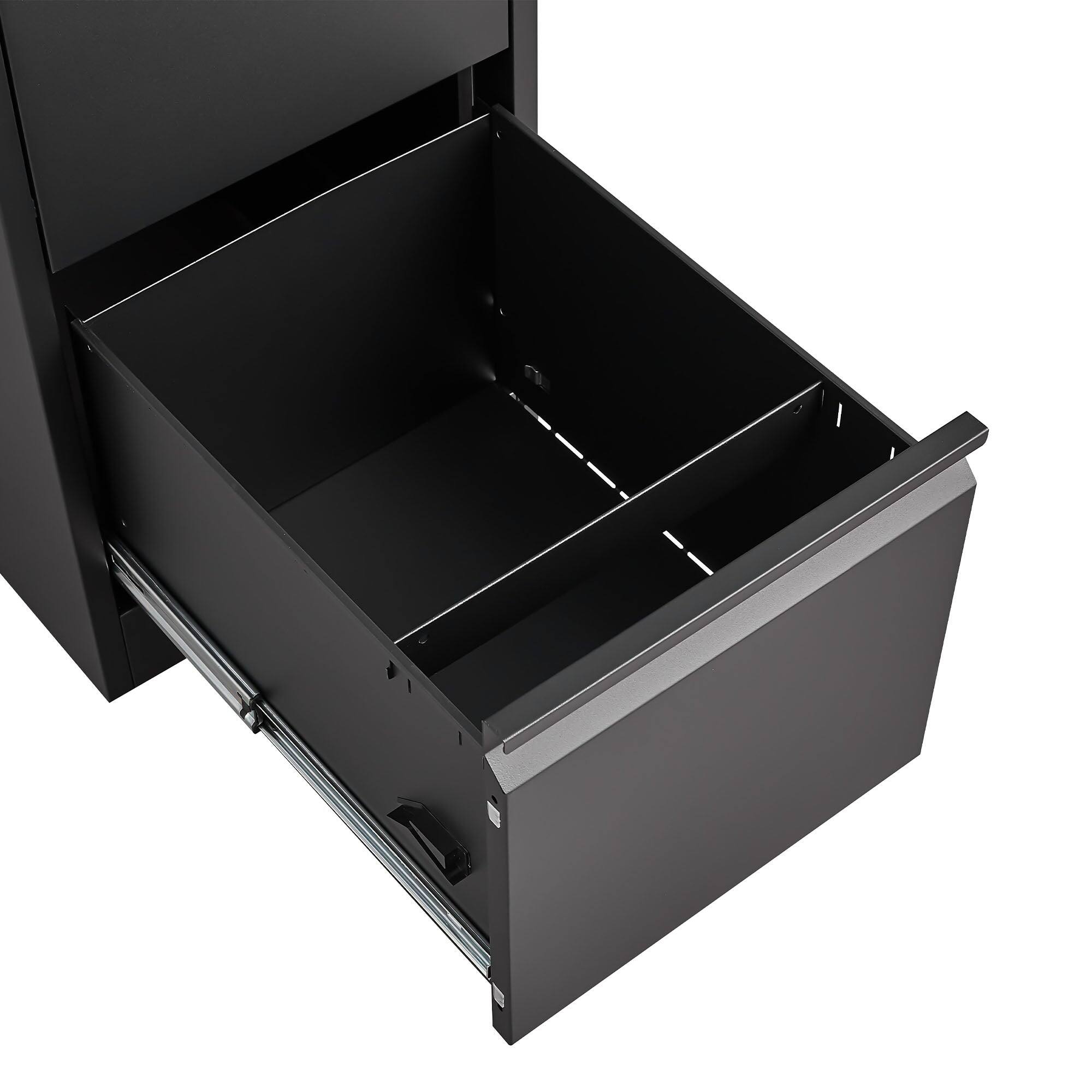 Alt View 7. Boyel Living - Black 3 Drawer Vertical Metal File Cabinet for Home Office Organizer Storage Cabinet Fit Letter/A4/Legal Size File - Black.