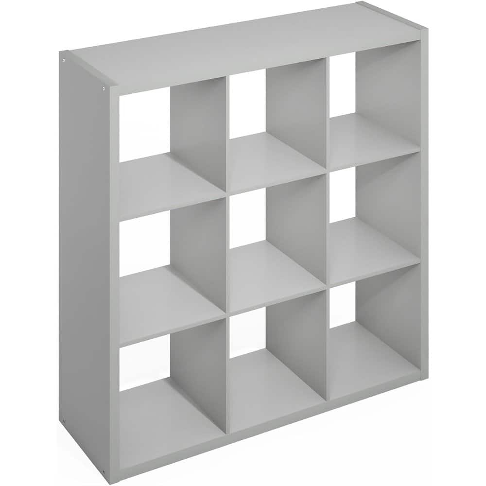 FurniFact - Light Grey 9 Cube Storage Organizer with Open Back and Modern Wood Design - Light Gray price history on PriceWatchPro