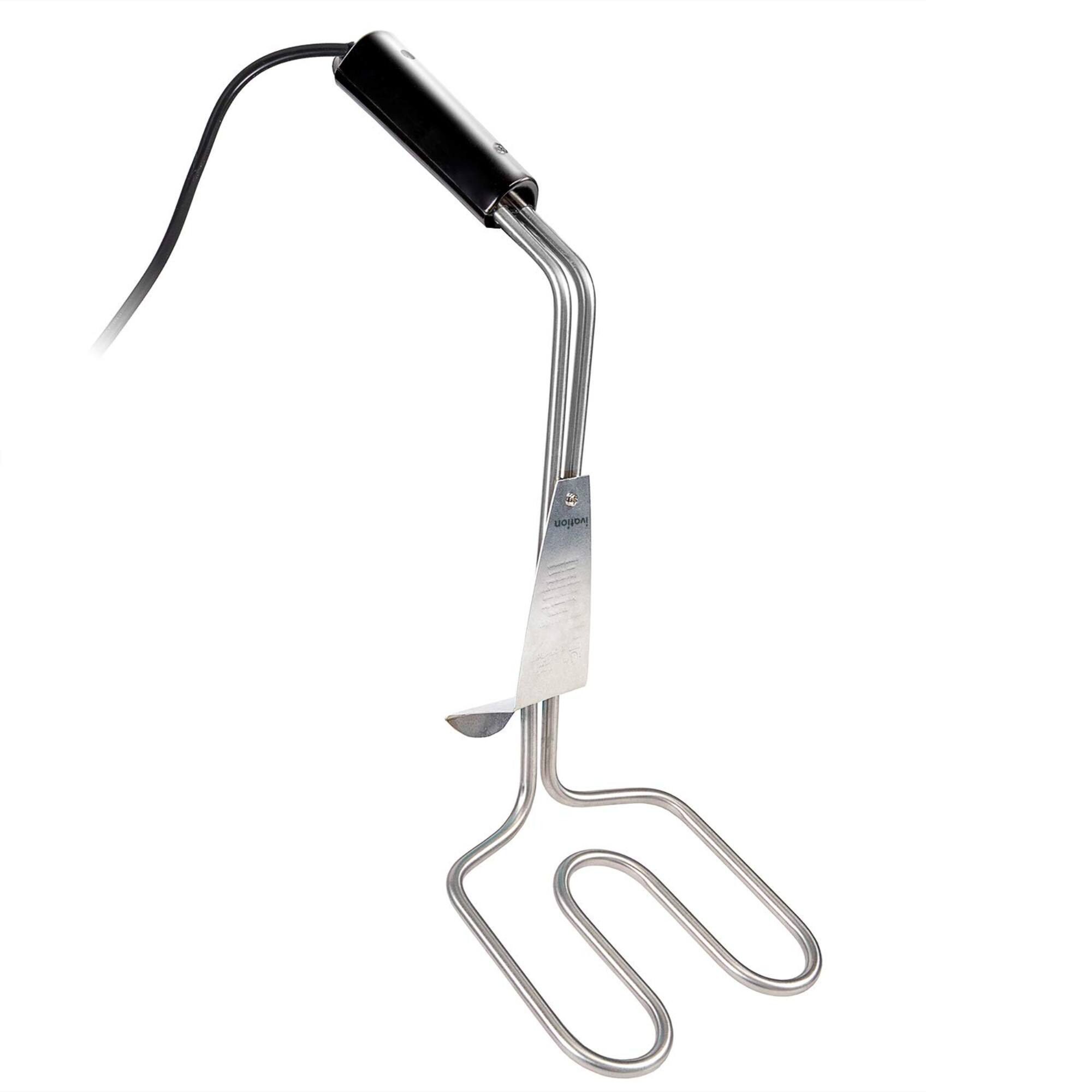 Alt View 6. Ivation - Premium 500W Electric Charcoal Starter with Double-Ring Design with Angled Handle - Silver.