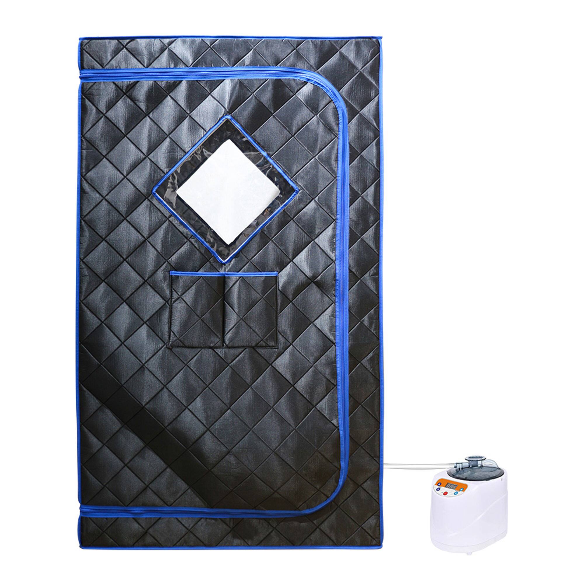 Alt View 8. JOMEED - JOMEED 31 x 31 Inch Quilted Zip Sauna with Chair for Home Relaxation, Black - Black.