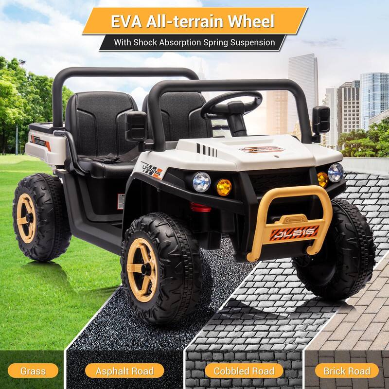 EVA All-terrain Wheel  
With Shock Absorption Spring Suspension  

Grass  
Asphalt Road  
Cobbled Road  
Brick Road