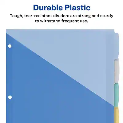 Avery Write & Erase Pocket Plastic Dividers, 5 Tabs Multicolor 16176 ...