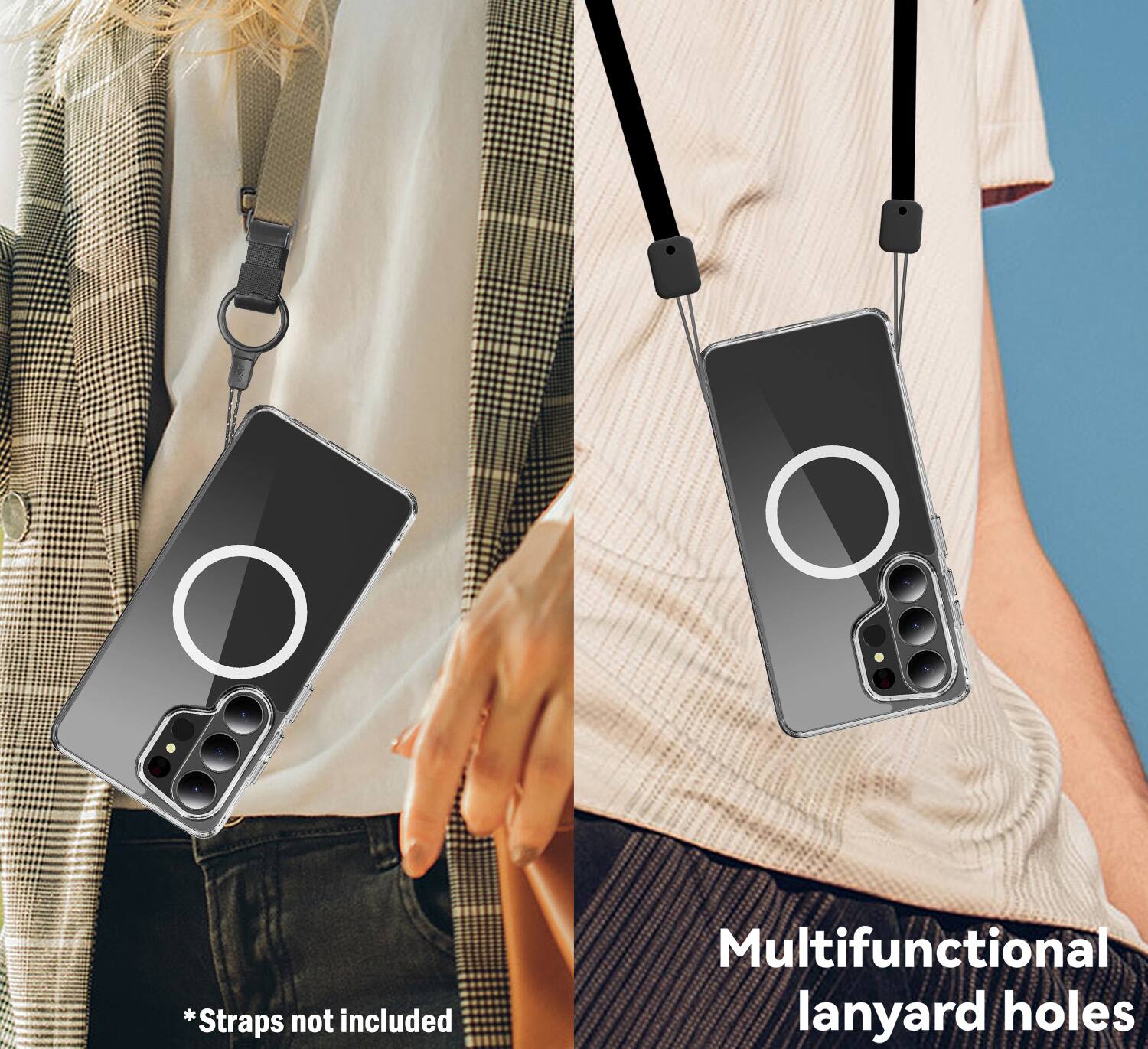 *Straps not included  
Multifunctional lanyard holes