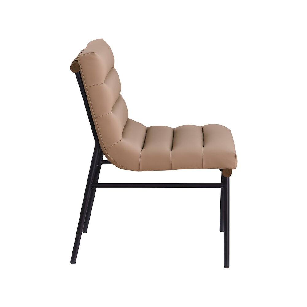 Alt View 2. Meridian Furniture - Burke Tan Vegan Leather Dining Chair, Set of 2 - Brown.