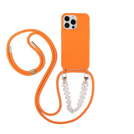 Front. Cordée Cases - Miami Phone Strap Set - Orange.