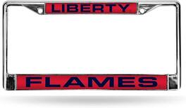 Rico Industries - Liberty Flames Chrome Metal Laser Cut License Plate Frame - Multi