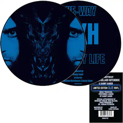 **E-WAY TO LIFE**
Produced by Danny Saber
Written by Michael Hutchence & Danny Saber
Bass Sonics Inc.
KELLAND HUTCHENCE & DANNY SABER
**LIMITED EDITION BLUE VINYL**
MUSIC PRODUCED, PERFORMED & MIXED BY DANNY SABER
SPECIAL APPEARANCES BY BERNARD FOWLER, NICK MCCAULEY, DAVID PIRIBAUER & DR. JORDAN PETERSON
MASTERED BY ROB BEATON
PHOTO BY CHRIS CUFFARO
DEKO1137
84668 888848 2