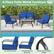 4-Piece Patio Metal Furniture Set: Enjoy pleasing relaxation with curved armrests, inclined seat & backrest, and heavy-duty metal pipes.